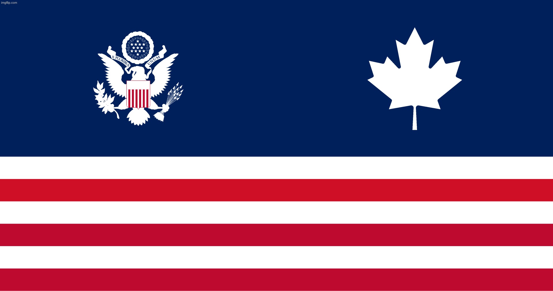 Had to recreate the U.S.-Canada union flag from Kaiserwelt | made w/ Imgflip meme maker