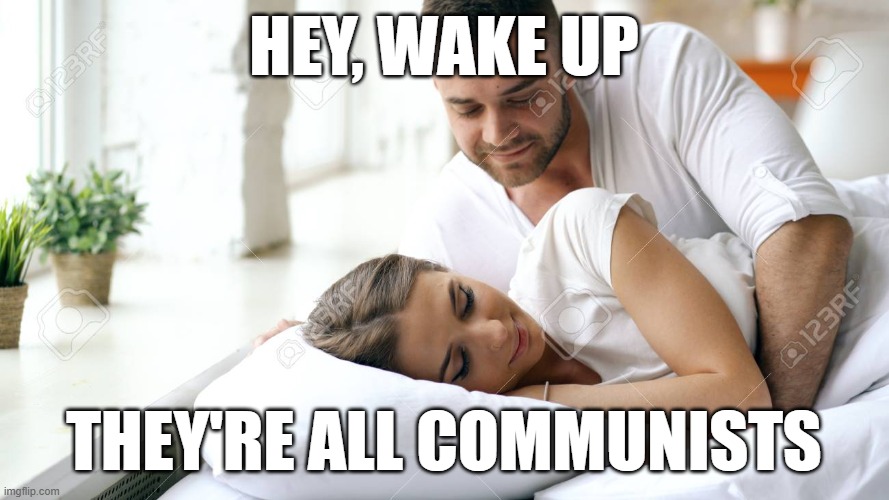 Wake Up Babe | hey, wake up they're all communists | image tagged in wake up babe | made w/ Imgflip meme maker