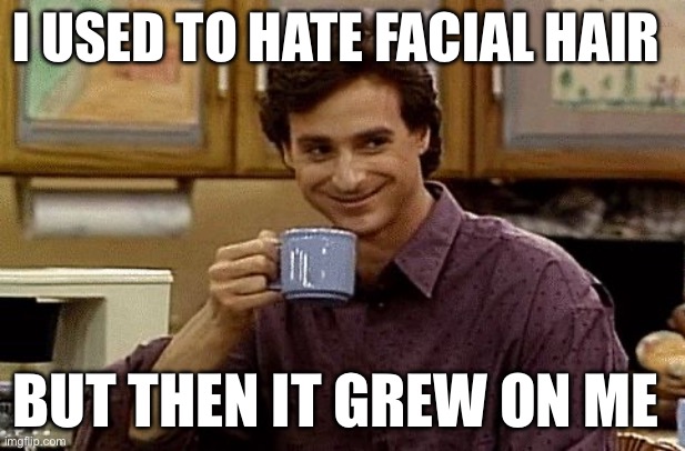 2 of 5 dad jokes day one of 2 | I used to hate facial hair; But then it grew on me | image tagged in dad joke | made w/ Imgflip meme maker