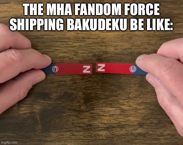 Why just why | The mha fandom force shipping bakudeku be like: | image tagged in mha,toxic,toxic ship,bakudeku | made w/ Imgflip meme maker