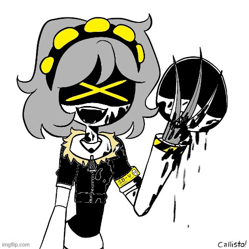 I colored Callisto's V art in pixel art out of sheer boredom | image tagged in murder drones,art,colorized | made w/ Imgflip meme maker