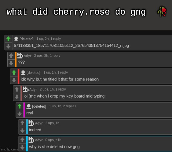 why gng... | what did cherry.rose do gng  🥀 | made w/ Imgflip meme maker