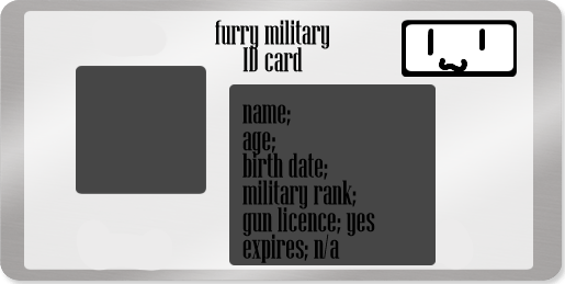 furry military ID card base Blank Meme Template