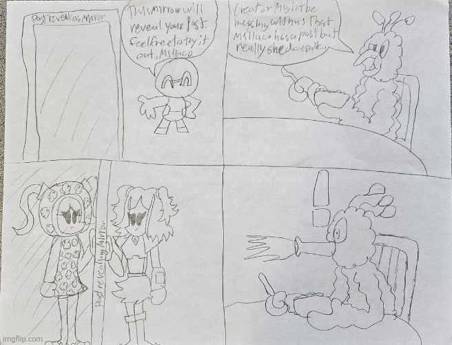 Millaco's past self revealed (comic made by me) | image tagged in big bird,past,safer123 | made w/ Imgflip meme maker