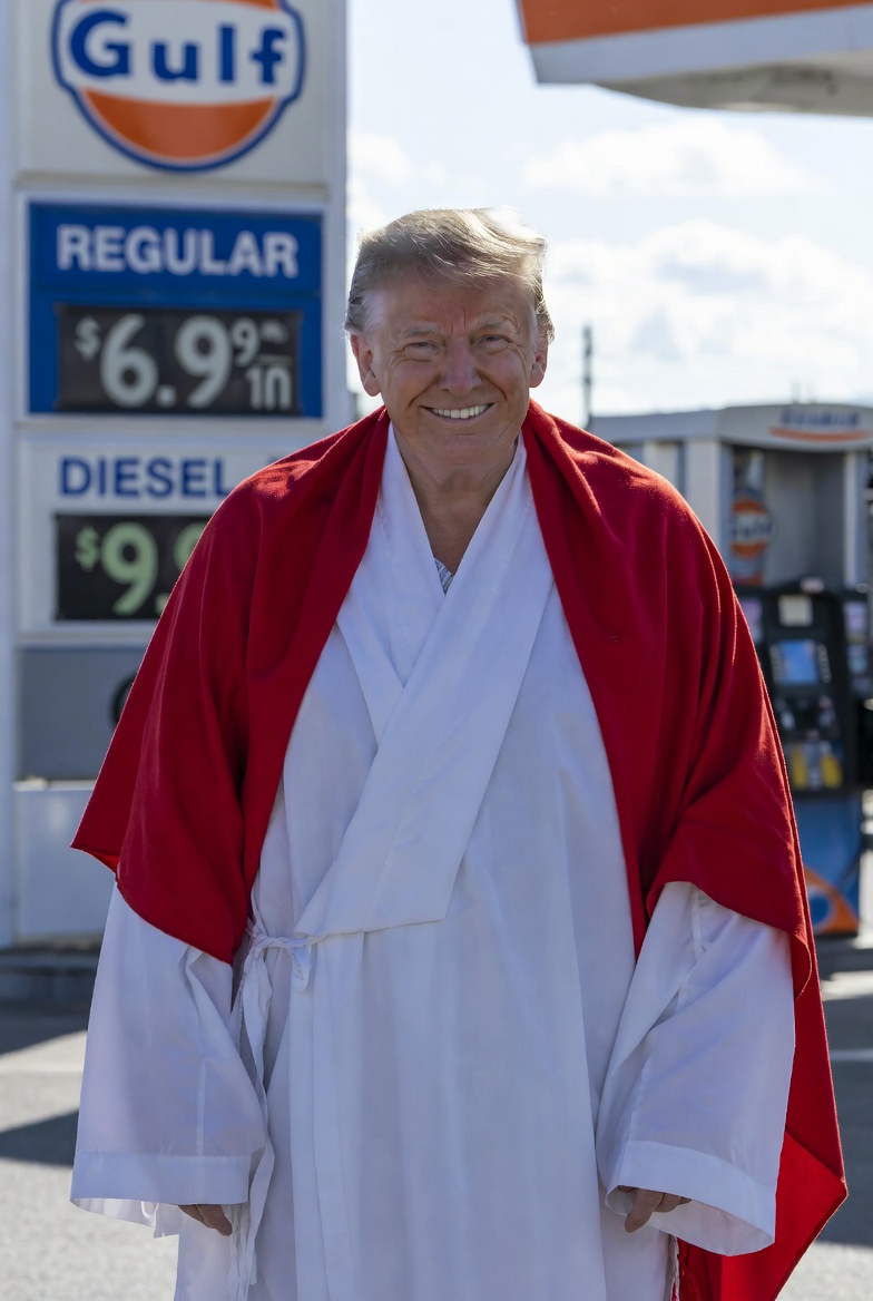 Donald trump gas station sign jesus Blank Meme Template