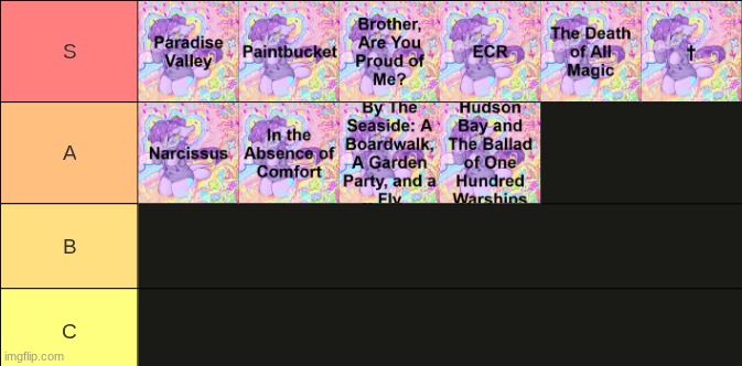 I Was The Loner Of Paradise Valley by Vylet Pony tier list | made w/ Imgflip meme maker