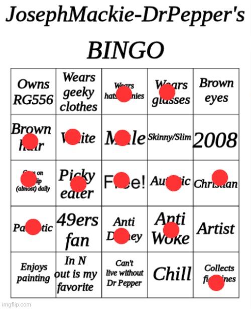 Got quite a bit in common, huh dude? | image tagged in josephmackie-drpepper's bingo | made w/ Imgflip meme maker