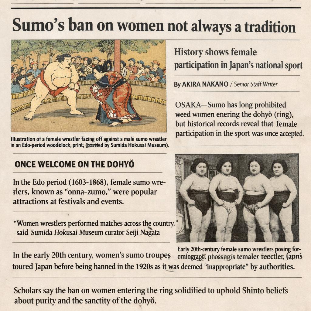 Sumo’s ban on women not always a tradition https://www.asahi.com Blank Meme Template
