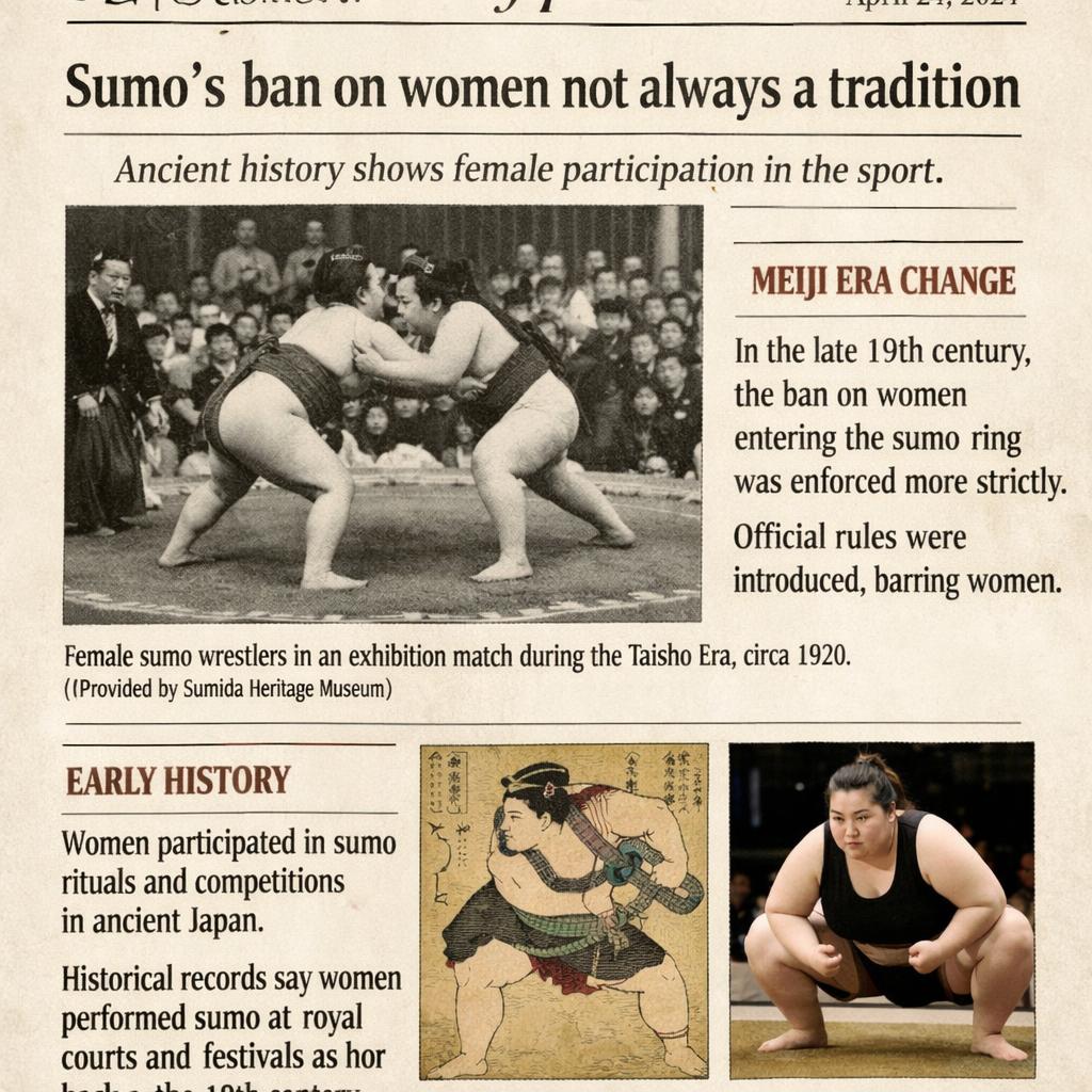Sumo’s ban on women not always a tradition https://www.asahi.com Blank Meme Template