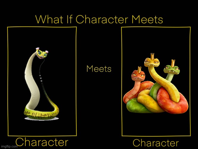 What If Viper (Kung Fu Panda) meets Reptile Queens (Hoppers) | image tagged in dreamworks,disney,pixar,kung fu panda,hoppers,memes | made w/ Imgflip meme maker