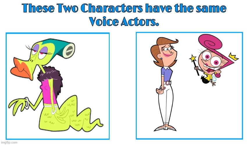 Susanne Blakeslee 2 | image tagged in same voice actor,susanne blakeslee,the grim adventures of billy and mandy,fairly odd parents,nickelodeon,cartoon network | made w/ Imgflip meme maker