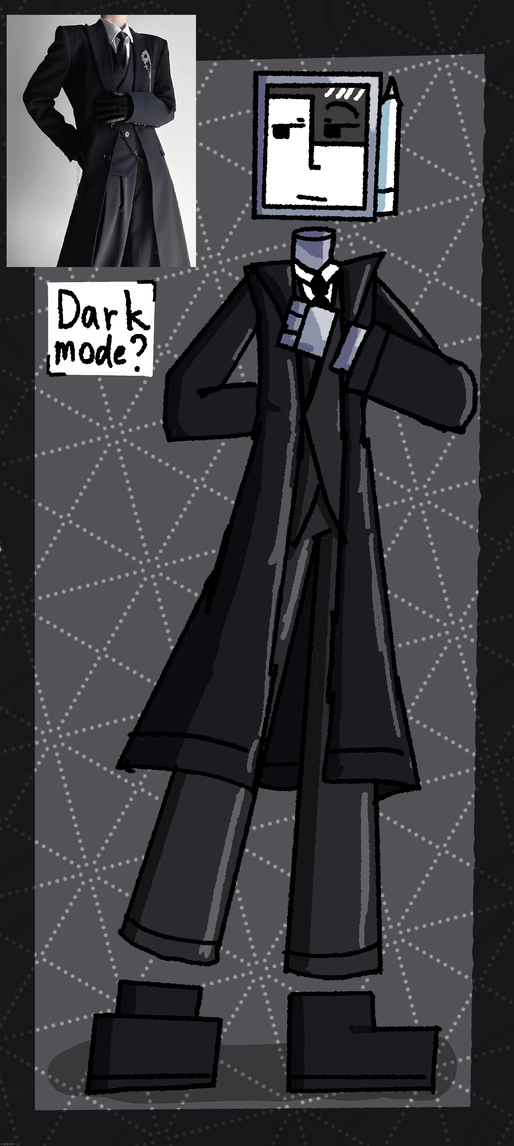 finished this one yesterday | image tagged in professor procreate,black | made w/ Imgflip meme maker