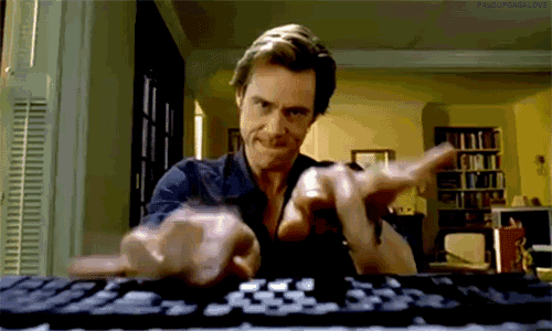 jim carey typing Blank Meme Template