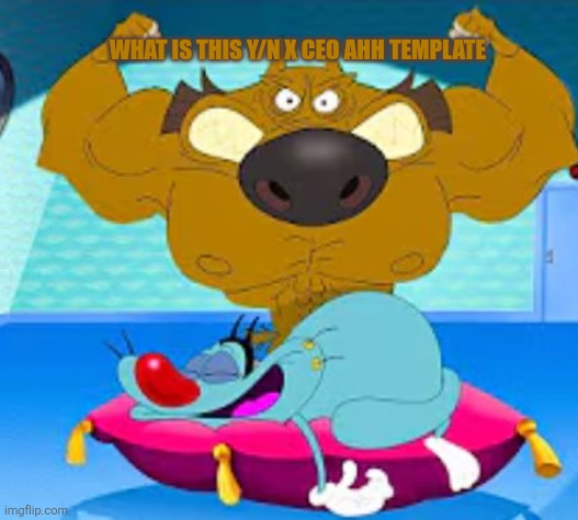 Buff Zig protecting Sleeping Oggy | What is this y/n x ceo ahh template | image tagged in buff zig protecting sleeping oggy | made w/ Imgflip meme maker