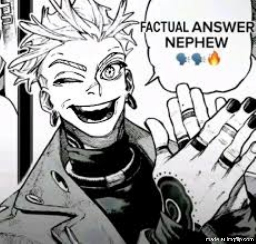 factual answer nephew | image tagged in factual answer nephew | made w/ Imgflip meme maker