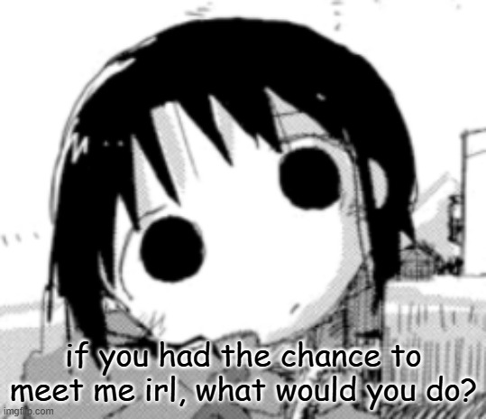 chito head tilt | if you had the chance to meet me irl, what would you do? | image tagged in chito head tilt | made w/ Imgflip meme maker