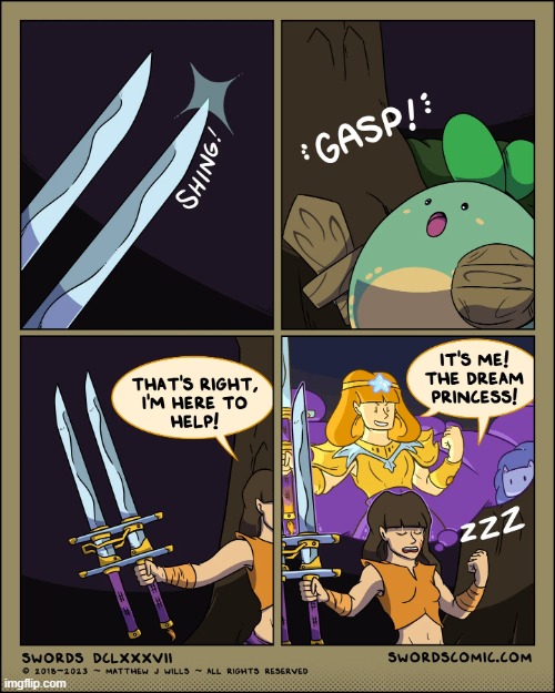 The return of the Dream Princess! (And Hash, too.) | image tagged in swords,sprout,quest,help,dream,princess | made w/ Imgflip meme maker