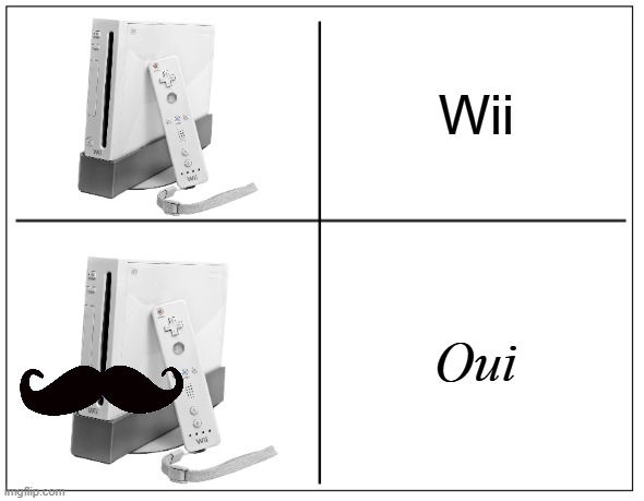 4 Square Grid | Wii; Oui | image tagged in 4 square grid | made w/ Imgflip meme maker