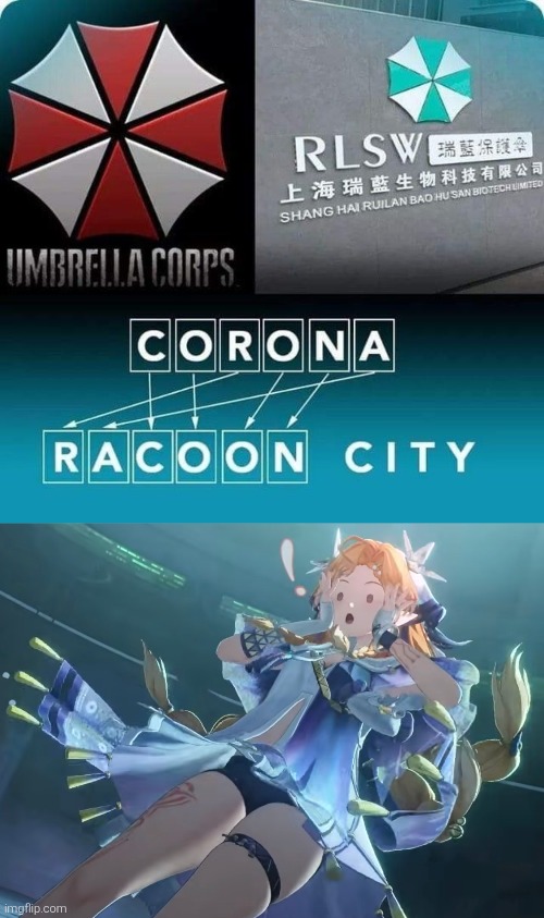 If they're still here, then we are screwed! | image tagged in resident evil,china,corona | made w/ Imgflip meme maker