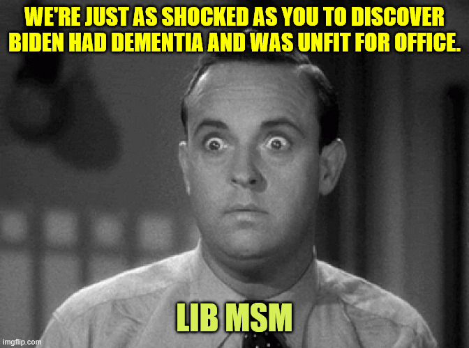 shocked face | We're just as shocked as you to discover Biden had dementia and was unfit for office. Lib MSM | image tagged in shocked face | made w/ Imgflip meme maker