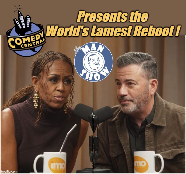 Wonder if they'll still feature the Hot Dog Cannon ? | Presents the World's Lamest Reboot ! | image tagged in michelle kimmel podcast man show meme,replacing colbert may 22 | made w/ Imgflip meme maker