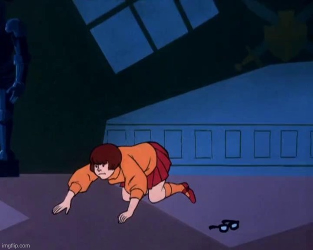 Velma Lost Her Glasses | image tagged in velma lost her glasses | made w/ Imgflip meme maker