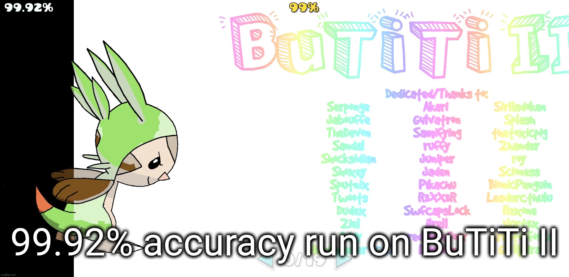 99.92% accuracy run on BuTiTi II | made w/ Imgflip meme maker
