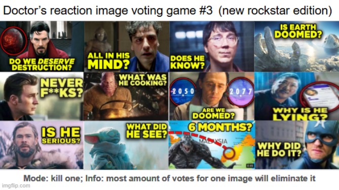 the voting game has started. kill one | made w/ Imgflip meme maker