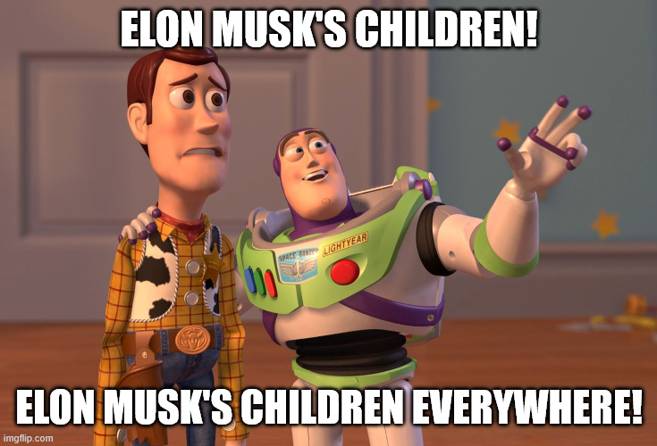 Elon Musk | Elon Musk's children! Elon Musk's children everywhere! | image tagged in memes,x x everywhere | made w/ Imgflip meme maker