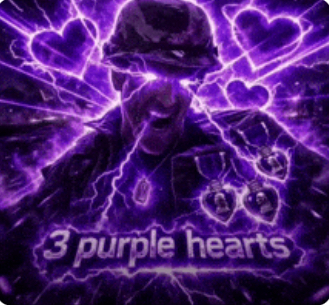 3 purple hearts Blank Meme Template
