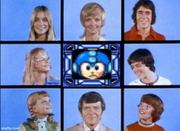 Megaman 12 leak | image tagged in the brady bunch zoom room,megaman,asthma | made w/ Imgflip meme maker