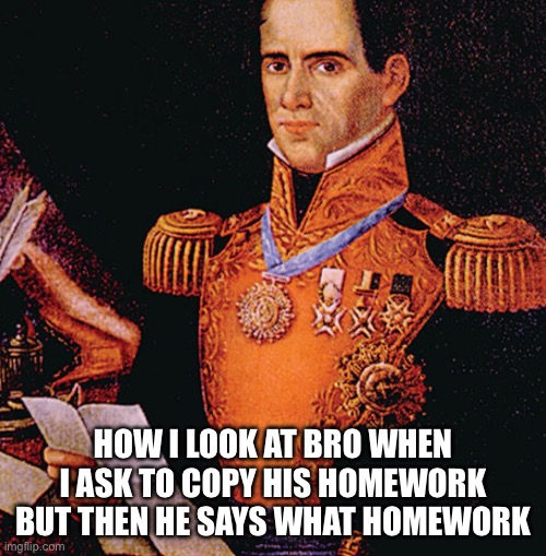 IMG_1312.jpeg | How i look at bro when i ask to copy his homework but then he says what homework | image tagged in img_1312 jpeg | made w/ Imgflip meme maker