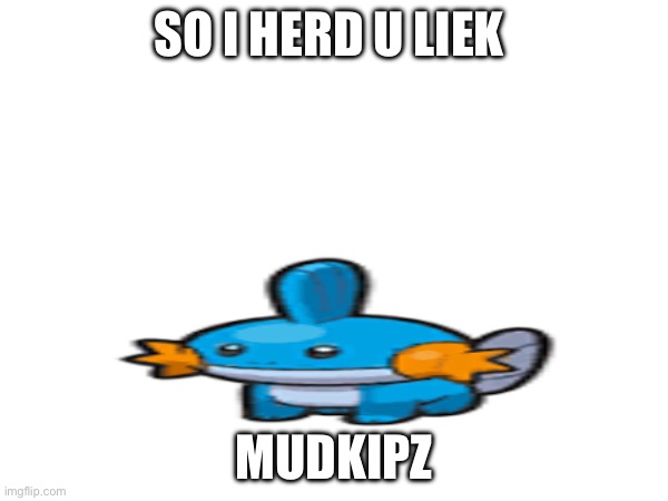 Day 1 of bringing this meme back | So i herd u liek; mudkipz | made w/ Imgflip meme maker