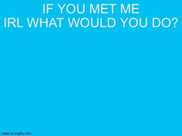 If you met me irl what would you do? | made w/ Imgflip meme maker
