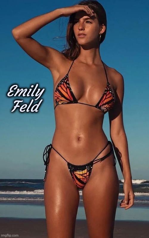 This Week's "Why Bother" Swimsuit | Emily Feld | image tagged in emily feld,is this butterfly,itsy bitsy,tanning,day at the beach | made w/ Imgflip meme maker