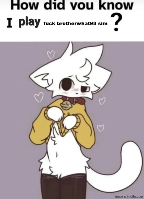 How did you know I play X? | fuck brotherwhat98 sim | image tagged in how did you know i play x | made w/ Imgflip meme maker