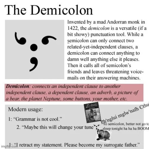 I AM AHMED OF THE DEMICOLON | made w/ Imgflip meme maker