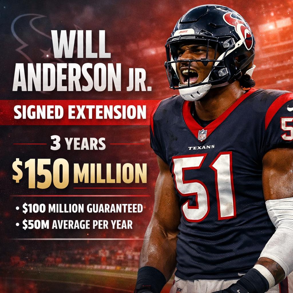 Source: Texans, Will Anderson reach 3-year, $150M extension http Blank Meme Template