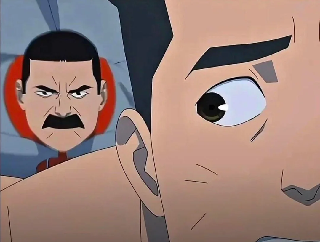 Thragg behind Invincible Blank Meme Template