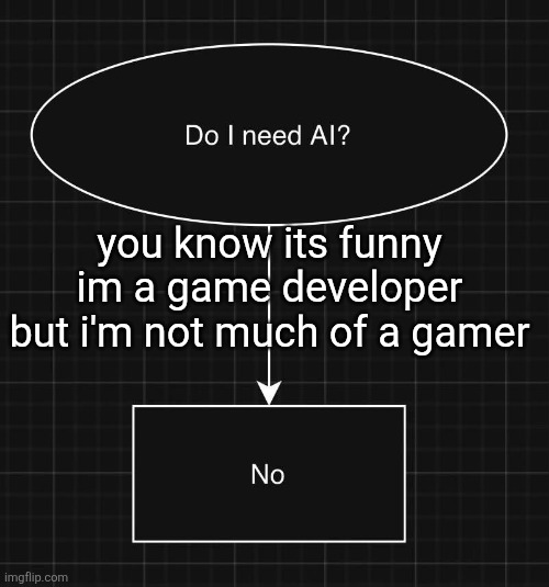 i just like to mess with and make systems | you know its funny im a game developer but i'm not much of a gamer | image tagged in do i need ai | made w/ Imgflip meme maker