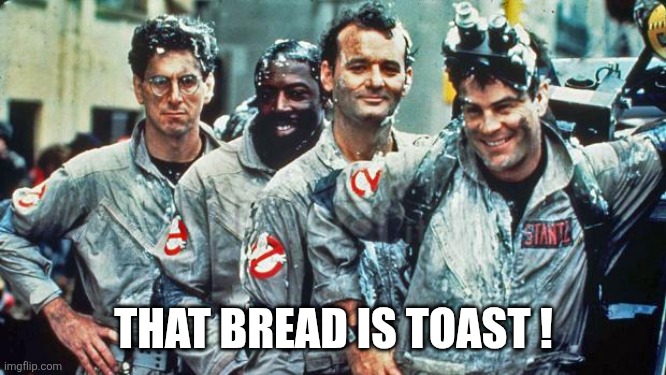ghostbusters | That bread is toast ! | image tagged in ghostbusters | made w/ Imgflip meme maker