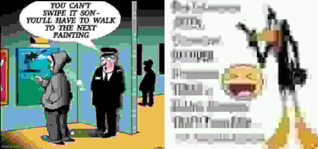 . | image tagged in daffy duck low quality | made w/ Imgflip meme maker