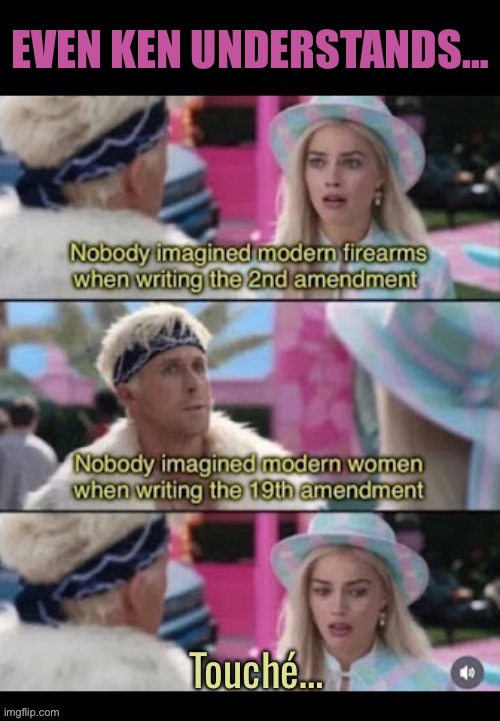 UniParty women voters, as a whole, are one of the biggest threats to the continued survival of The Constitutional Republic | Even Ken understands… | image tagged in political meme,second amendment,nineteenth amendment,uniparty women | made w/ Imgflip meme maker