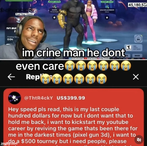 I'm crine he don't even care | image tagged in i'm crine he don't even care | made w/ Imgflip meme maker