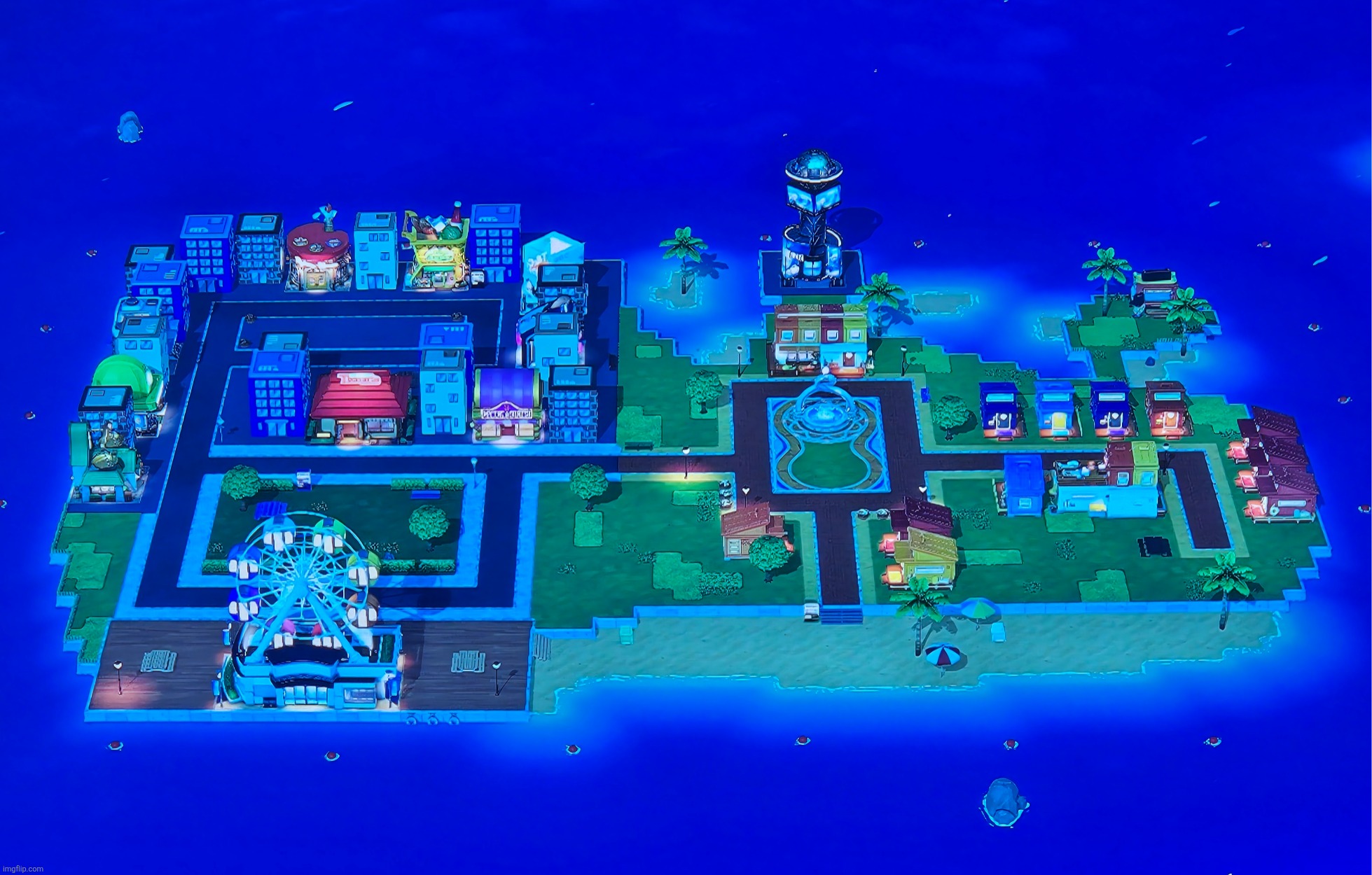 My island so far in the new Tomodachi Life | made w/ Imgflip meme maker