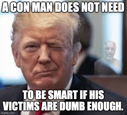 And he's no P.T. Barnum | a con man does not need; to be smart if his victims are dumb enough. | image tagged in trump wink,trump unfit unqualified dangerous,criminal minds,impeach trump,donald trump | made w/ Imgflip meme maker