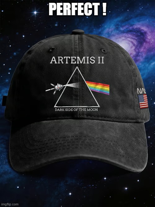 Pink Floyd released Dark Side of the Moon in 1973. Artemis II went there in 2026. | Perfect ! | image tagged in pink floyd,dark side,artemis ii,moon,space,rockets | made w/ Imgflip meme maker