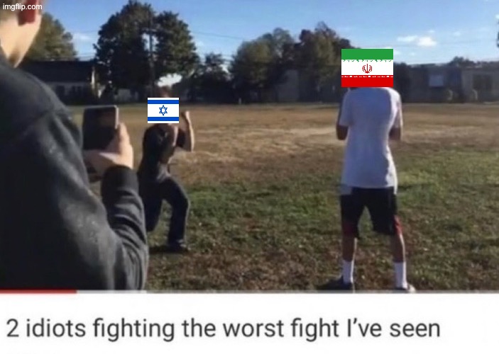 note: if youre jewish i dont hate you i just hate your countrys genocidal govt | image tagged in two idiots fighting | made w/ Imgflip meme maker