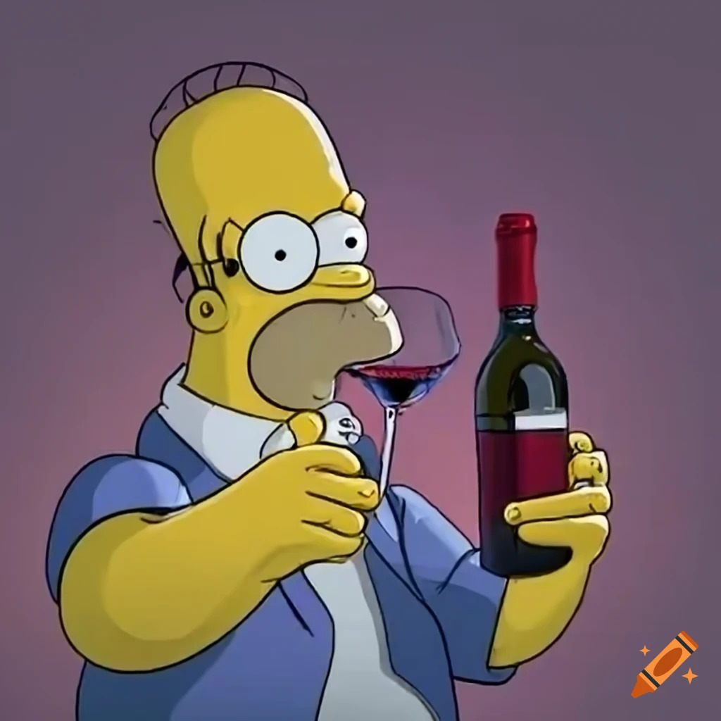 Homer Simpson Wine Blank Meme Template