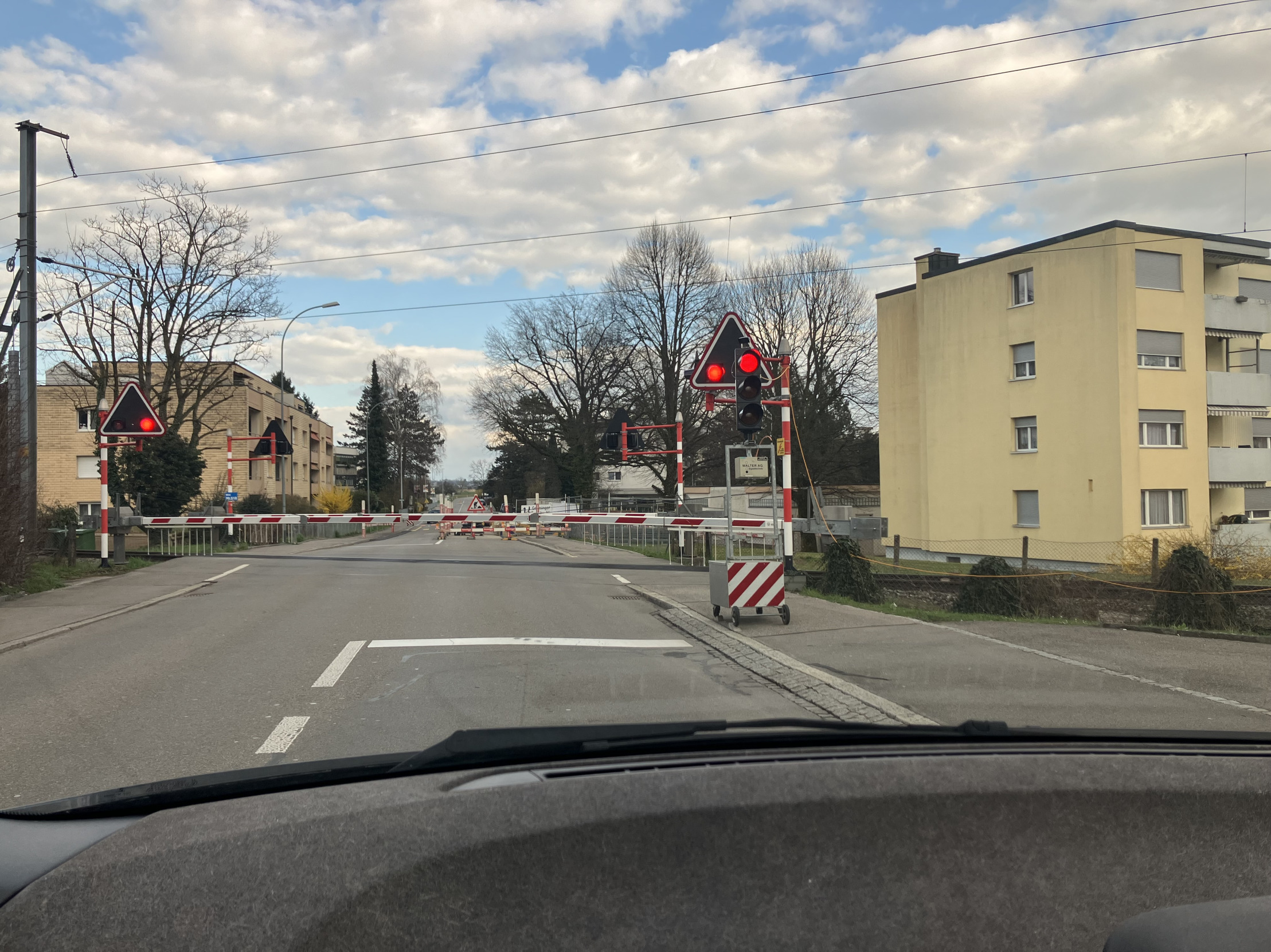 Waiting for train crossing and construction Blank Meme Template